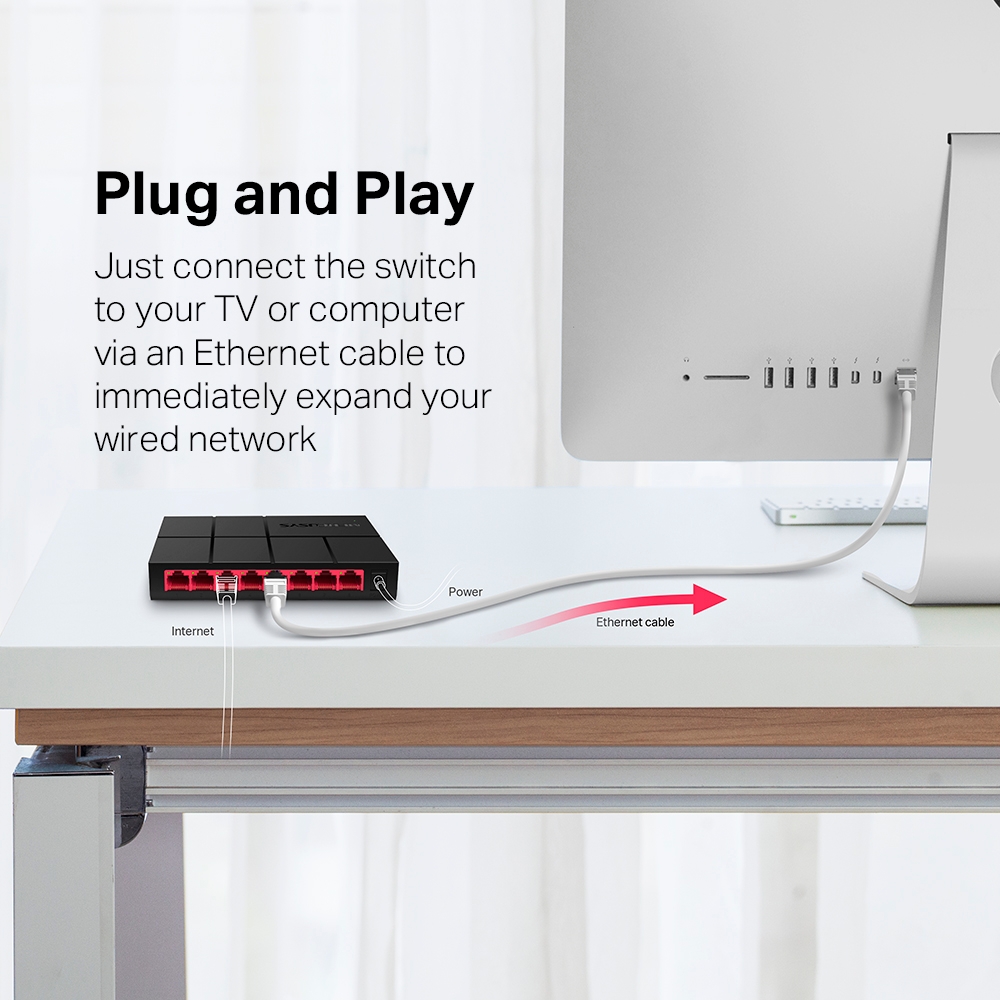 Bộ Chia Mạng Mercusys MS108G 8 Cổng 10/100/1000 Mbps - Hàng Chính Hãng