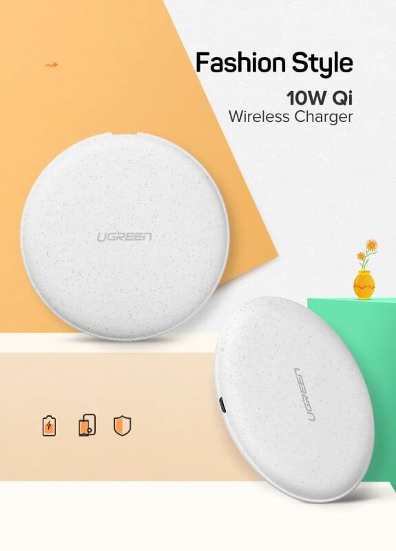 Ugreen UG60112CD186TK 10W Màu Trắng Đế sạc không dây - HÀNG CHÍNH HÃNG