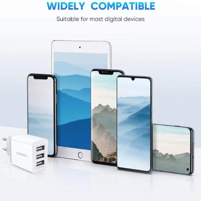 Ugreen UG50816ED013TK 3.1A 3 cổng sạc đa năng USB 5V màu đen - HÀNG CHÍNH HÃNG