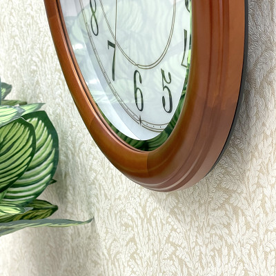 Đồng hồ treo tường Nhật Bản RHYTHM CMG911NR06, Kt 34.0 x 4.5cm, 1.1kg , Vỏ Gỗ