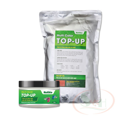 Thức ăn cá Multi Color Top Up cám hạt nổi tăng màu bể cá thủy sinh thùng xốp