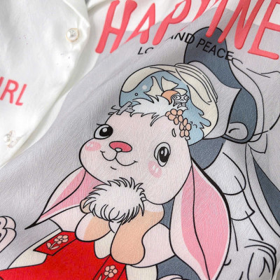 Bộ Đồ Ngủ Tay Dài Quần Dài Quảng Châu Cao Cấp Thỏ Xinh Xắn