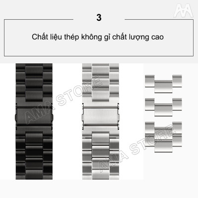 Dây đeo Đồng hồ nam nữ Khóa bướm Chất liệu Thép không gỉ size 22mm Phù hợp cho Đồng hồ AMA H10 và các Đồng hồ khác có cùng Kích thước Hàng nhập khẩu