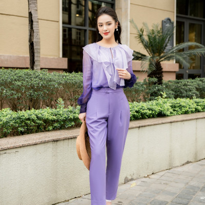 Áo sơ mi dáng suông nữ HeraDG thiết kế cổ bèo buộc nơ, chất liệu vải tơ cao cấp mềm mịn, thoáng mát SAKBC2027