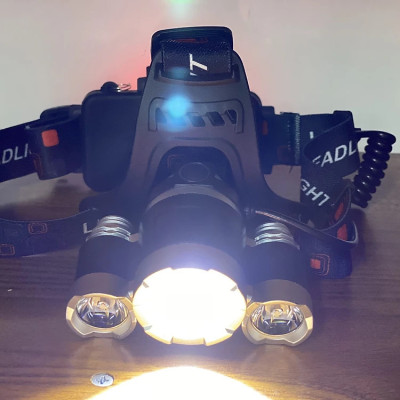 Đèn Pin Đội đầu 3 Bóng Sạc Tích Điện - Tặng Kèm Pin - Hàng chính hãng 