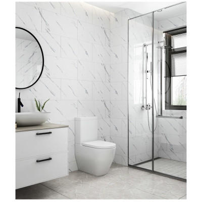 Bộ 20 Tấm Xốp Dán Tường 3D PVC Đá Trắng Sọc 60x30cm Keo Sẵn Dày 2,5mm Cao Cấp, Sang Trọng