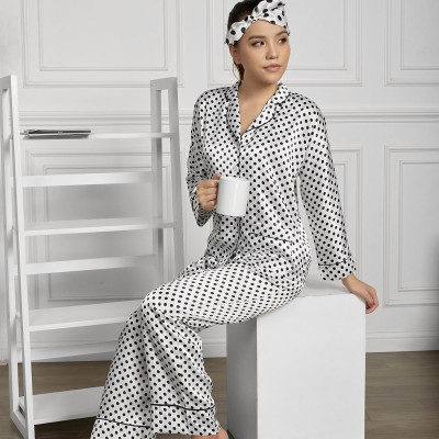 Đồ Bộ Nữ Mặc Nhà Pijama Dài Lụa Hàn Maxivic, La Mộc - MM112115