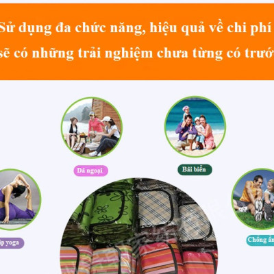 Thảm Du Lịch Dã Ngoại Gấp Gọn Tiện Dụng - Chống Thấm - Có Quai Xách - 1,8m - Chính Hãng