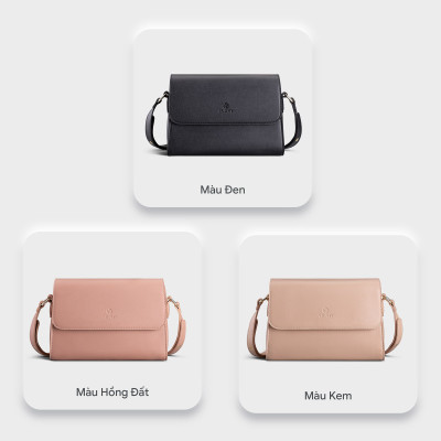 Túi Yuumy ( Thời trang nữ nắp gập dạng hộp size 21 - Túi đeo chéo da Seasand YN155 )