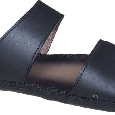 Dép nam quai ngang TRƯỜNG HẢI  đế âm dép hai quai da bò thật cao cấp mặt đê cao su chống mòn không trơn THQN611 