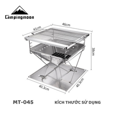 Bếp nướng than hoa gấp gọn 6-8 người Campingmoon MT-045