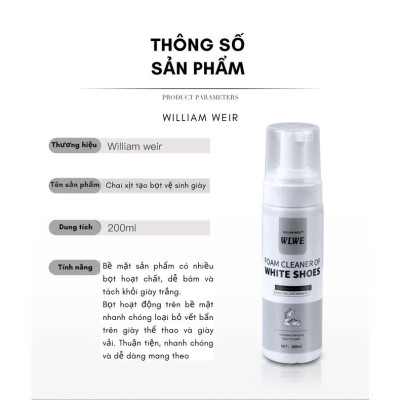 Chai xịt tạo bọt tuyết vệ sinh giày cao cấp, chai tẩy rửa giày không dùng nước 1 CHAI 200ml