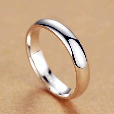 Nhẫn Nữ Bạc Nguyên Chất S99 Trơn Tròn Đơn Giản Nhẹ Nhàng BẠC HIỂU MINH NU401F