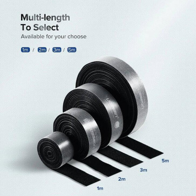 Ugreen UG40356LP124TK 5M Black Velcro Cable Organizer Black - HÀNG CHÍNH HÃNG