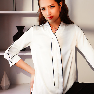 Áo Viền Tương Phản Emile TOP144 Thời trang thiết kế Hity