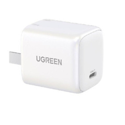 Ugreen UG15328CD318TK 20W Bộ sạc nhanh Nexode GaN USB type c PD3.0 qc4.0 Màu Trắng Chuẩn cắm US - HÀNG CHÍNH HÃNG