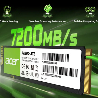 Ổ cứng gắn trong SSD Acer FA200 M.2 NVMe 2.0 PCIe 4.0 tương thích Laptop, PC, PS5 - Bảo hành 5 năm Hàng chính hãng