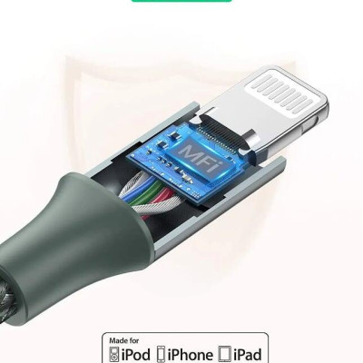 Ugreen UG80564US304TK 1M màu xanh đen cáp chuyển usb type c ra apple lightning dây dù hỗ trợ sạc nhanh PD - HÀNG CHÍNH HÃNG