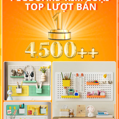 Bảng lỗ Pegboard Dola Home kim loại cao cấp treo tường. Bảng treo trang trí decor nhà cửa, góc làm việc