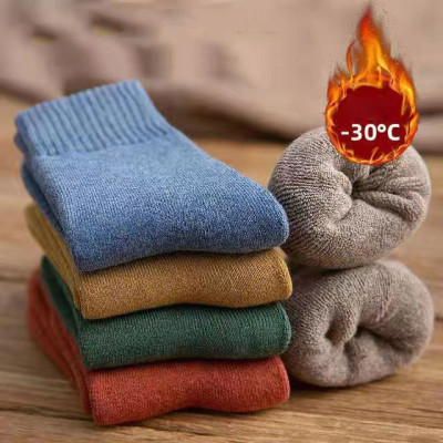 Combo 5 đôi Tất len nam lót bông dày dặn dành cho mùa đông (vớ nam dày lót bông đi tuyết)