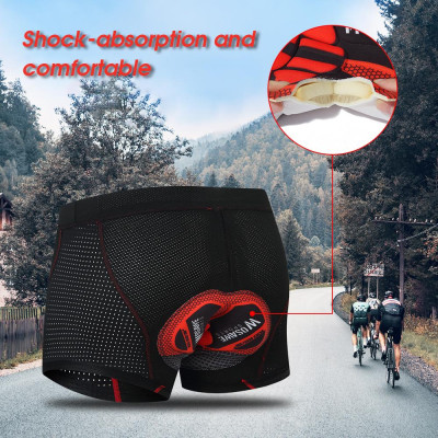 Wosawe Men Cycling Shorts Gel Padded MTB Bicycle Bike Underwear Shorts Breathable Quick Dry Biking Shorts