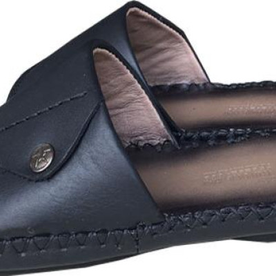 Dép nam quai ngang TRƯỜNG HẢI một bản da bò thật đế âm may viền thủ công chắc chắn tỉ mỉ mặt đế cao su chống mòn không trơn QNTH074  - Nâu - 44