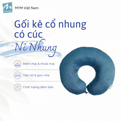 Gối Chữ U Kê Cổ Vải Nhung Mềm Mại Chống Đau Mỏi Vai Gáy Cho Dân Văn Phòng, Lái Xe, Du Lịch