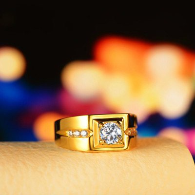 Combo Nhẫn Xoàn, Hợp Nam Nữ Phong Phong cách Châu Âu, chất liệu hợp kim mạ vàng 7.999k, đính đá,  Kèm túi đựng Cung Hỷ