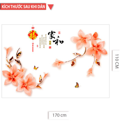 Decal dán tường ĐỖ QUYÊN AZALEA 3D CH2003 (170 x 110 cm)