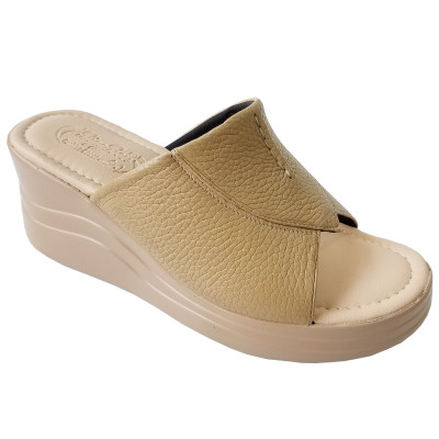 Dép Đế Xuồng Nữ BIGBEN Da Bò Thật Cao 7 Phân DX58