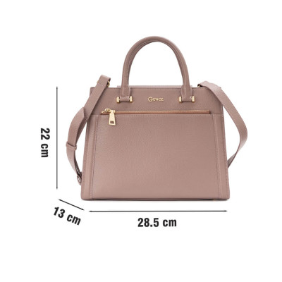Túi Xách Da Thật Túi Thời Trang Nữ GENCE TX17 Chất Liệu Da Bò Cao Cấp Màu Brownrose