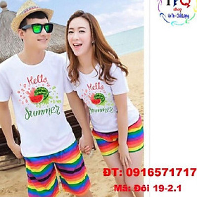 Đồ đôi đi biển mẫu mới đẹp  -HÀNG LOẠI 1( giá 1 bộ gồm 1 quần + 1 áo)