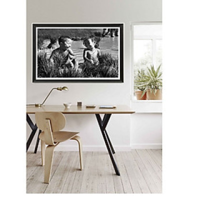 Tranh Treo Tường TRẮNG ĐEN, ĐÔI BẠN, Tranh canvas thiên nhiên, có khung kèm, treo phòng khách, phòng ăn,, phong cách hiện đại  PVP-PC05