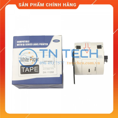 Giấy in Decal Brother DK-11202 - 62mm x 100mm x 300 nhãn - Chữ đen nền trắng - Dùng cho máy in BROTHER - QL [Hàng nhập khẩu]