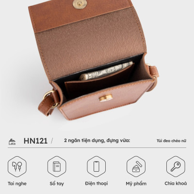 Túi Lata ( Thời trang nữ đi chơi size 12 - Túi đeo chéo da HN121 )