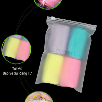 Túi Zip Đựng Quần Áo Mỹ Phẩm Đồ Lót Du Lịch Ziplock Mờ Lưu Trữ Đồ Khoá Kín Chống Thấm Tiện Lợi