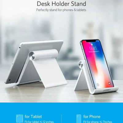 Ugreen UG30285LP106TK Màu Trắng Giá đỡ Điện thoại + Máy tính bảng để bàn - HÀNG CHÍNH HÃNG