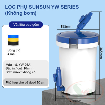 Lọc phụ Sunsun YW Pre Filter 01A 02A 03A lọc bông thô bể cá tép thủy sinh nước mặn