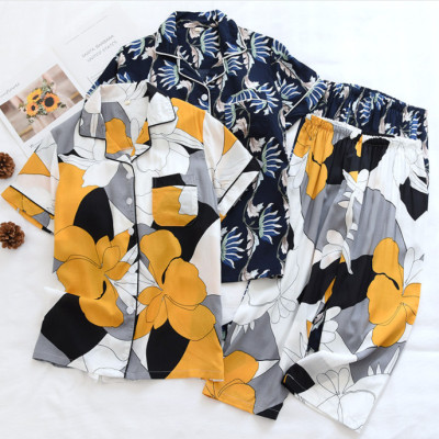 Bộ Đồ Pijama Nữ Mặc Nhà, Quần Áo Ngủ Nữ Ngắn Tay Azuno BN196 Chất Liệu Cotton Lụa Cho Mùa Hè 