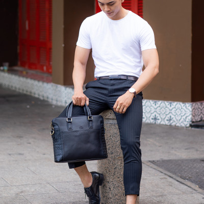 Cặp Công Sở Lata ( Thời trang nam basic đựng laptop 14,6 inch - Cặp da CA28 )