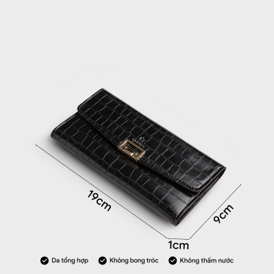Ví Yuumy ( Thời trang nữ dáng dài phối khóa trang trí - Ví da Verein YV93 )
