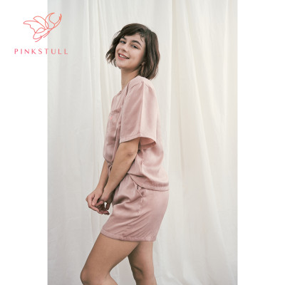 Bộ đồ ngủ Pinkstull Basic tay ngắn quần ngắn lụa trơn