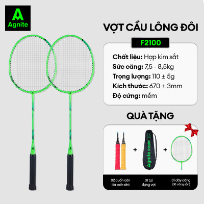 Vợt cầu lông cán liền Agnite - Kèm bao đựng cao cấp - 2 chiếc - F2134