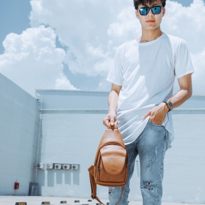 Balo Lata ( Thời trang nam đi chơi cỡ nhỏ - Balo đeo chéo da BALC22 )
