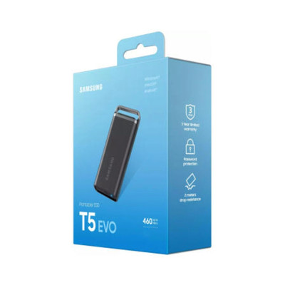 Ổ cứng di động Samsung SSD T5 EVO USB 3.2 Gen 1 2 TB, Tốc độ đọc/ghi 460MB/s, Tương thích Mac, PC, Laptop Hàng chính hãng