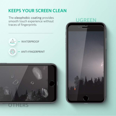 Ugreen UG60372SP113TK iPhone 7 - 8 màu trắng 2 miếng dán kính cường lực bảo vệ chống trầy xướt - HÀNG CHÍNH HÃNG