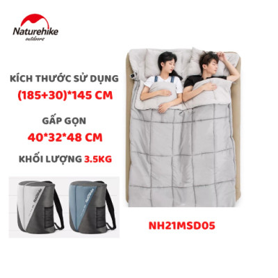 Túi ngủ Cotton đôi kèm gối NatureHike NH21MSD05