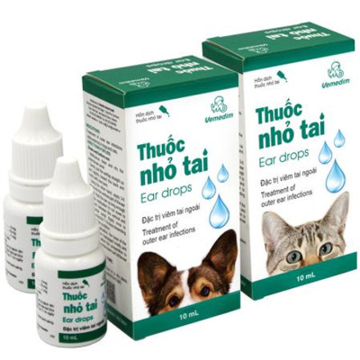 Thuốc Nhỏ Tai Phòng Trị Viêm Tai Ngoài Cho Chó Mèo Vemedim 10ml - YonaPetshop