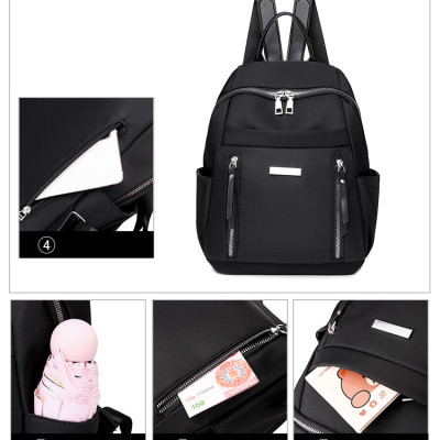 Balo Nữ Cao Cấp, Balo Hàn Quốc Dây Kéo Đôi Cho Nữ Vải Oxford Chống Thấm, Ngăn Chứa Rộng Rãi