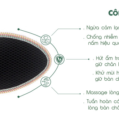 Lót giày lưới 2 lớp Hương Quế CI-06 làm từ vải lưới 2 lớp - vải cotton - bột quế giúp êm chân - ấm chân - phòng cảm cúm